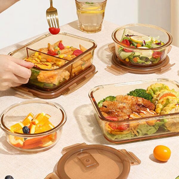 High Borosilicate Glass Lunch Box with Lid - Image 3