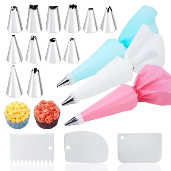Stainless Steel Decorating Nozzle Set – Cake Decorating Tool with EVA Bag - Image 2