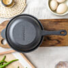 Small Happiness Cast Iron 18cm Dual-Purpose Pot – Frying & Soup Pan - Image 3